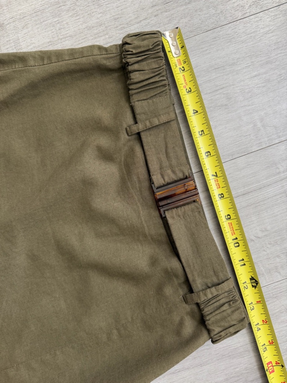 Zara Khaki Linen Blend Belted Skort High Waisted Size S - Picture 5 of 10